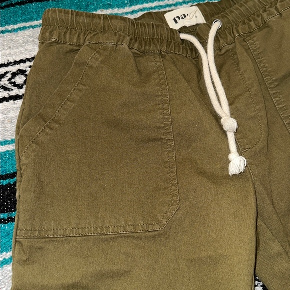 Pact Organic Cotton Daily Twill Drawstring Pants in Olive Green - Picture 6 of 10